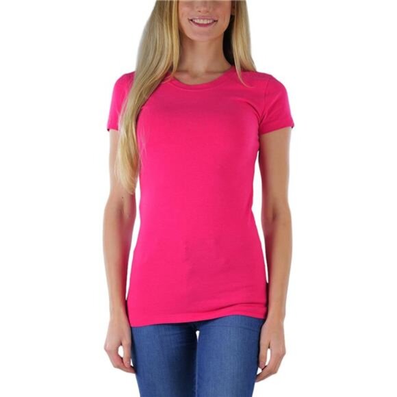 COPY - Women's Slim Fit Crew Neck Short Sleeve Longline Tee - Picture 4 of 8